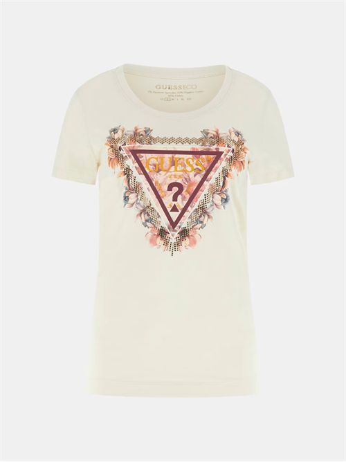 T-shirt logo triangolo floreale GUESS | W5YI08J1314/G1F7